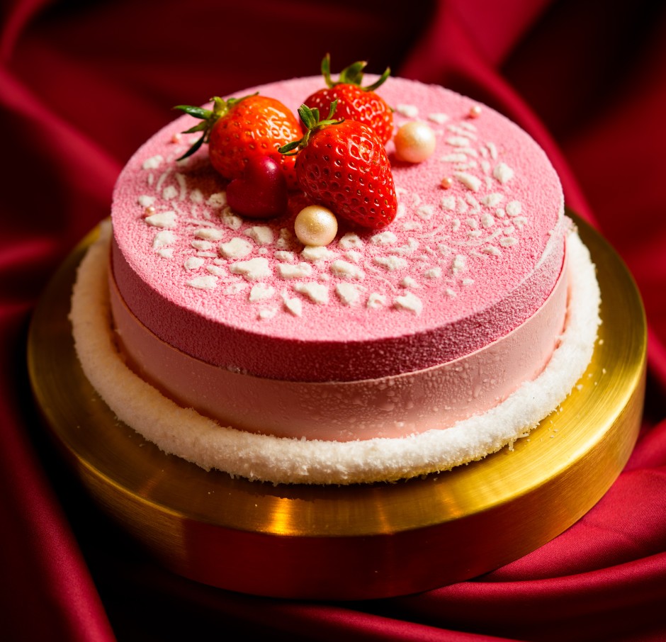 Cake of the Month - White Peach Strawberry Mousse Cake